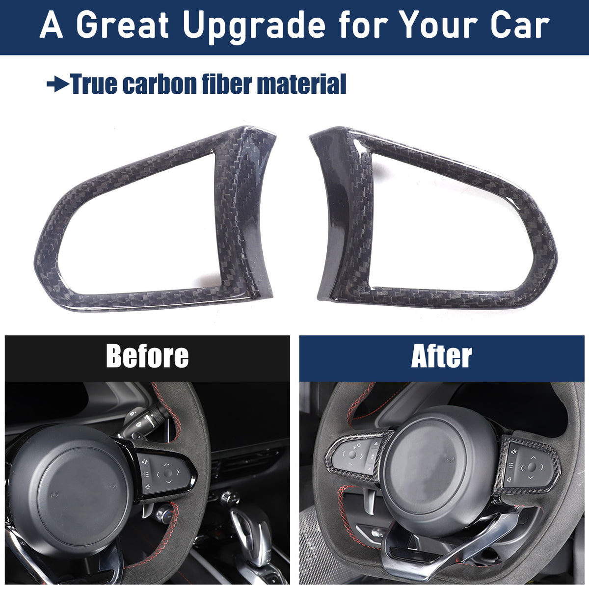 Real Carbon Fiber Steering Wheel Button Cover Trim For Lotus EMIRA 2021-25 US 16