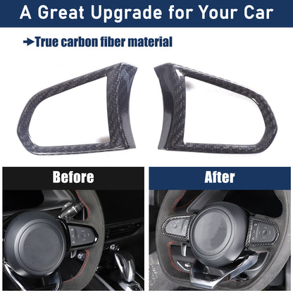 Real Carbon Fiber Steering Wheel Button Cover Trim For Lotus EMIRA 2021-25 US 16