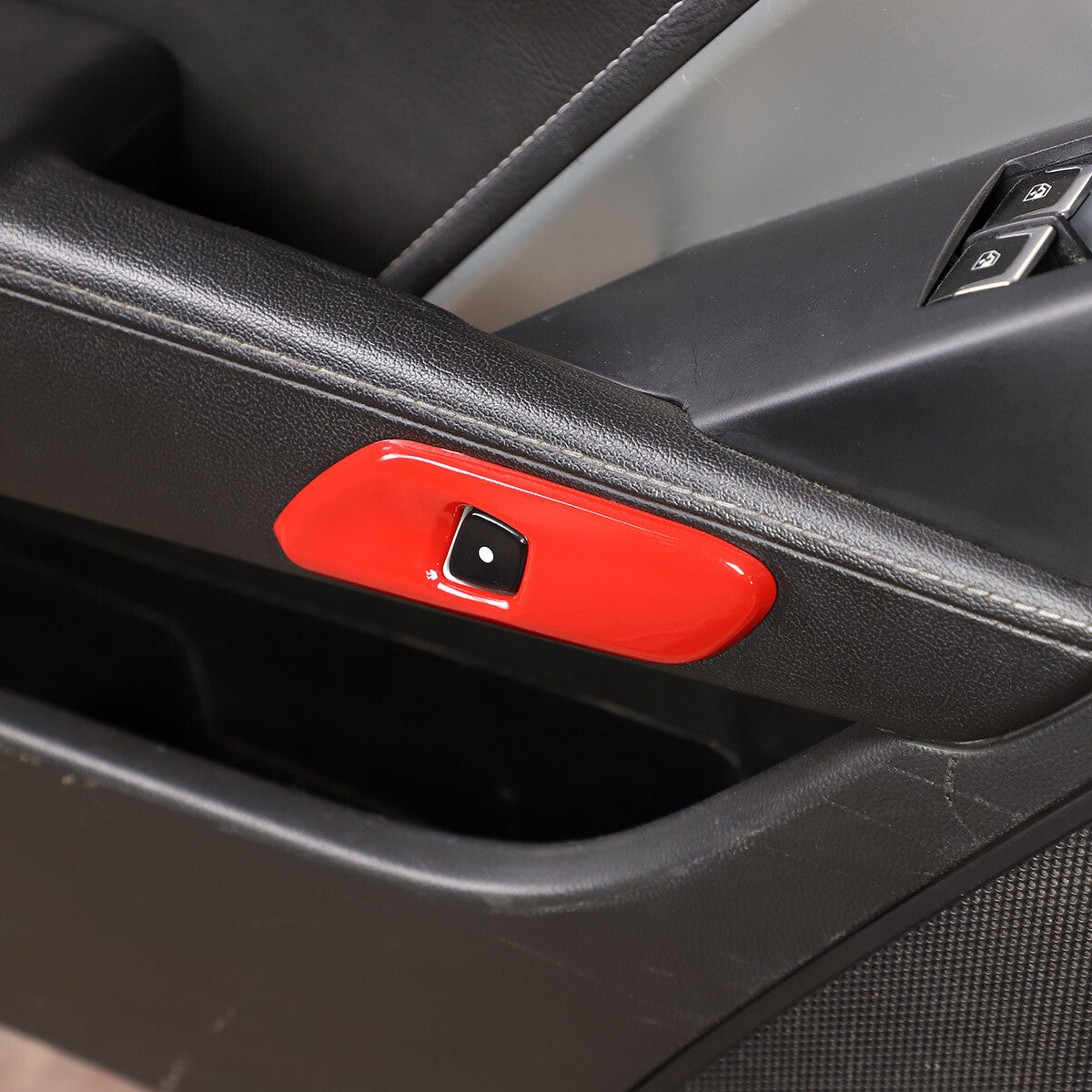 Red Interior Window Lift Door Handle Cover Trim Kit For Corvette C7 14-19 10