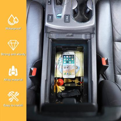 Black Steel Center Console Safe GUN Storage Lock Box W/ TRAY For Acura RDX 13-17 17