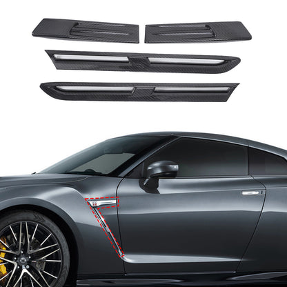 Real Dry Carbon Fiber Front Fender Air Vent Trim For Nissan GTR R35 2008-2016 2