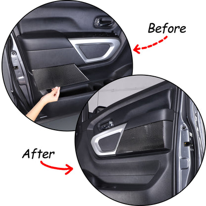 Carbon Fiber Inner Door Trim Panel Sticker For Nissan Titan 2016-23 11
