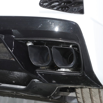Real Dry Carbon Fiber Rear Tailpipe Trim Ring Cover For Corvette C8 2020+ 12
