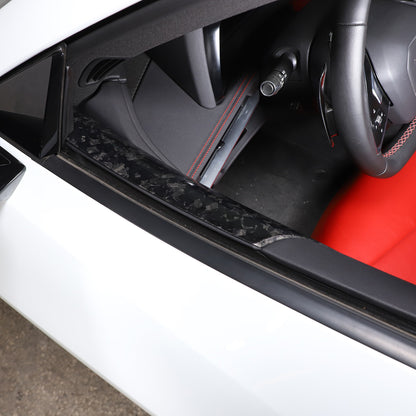 Forged Carbon Fiber Window Glass Door Upper Panel Trim For Corvette C8 2020+ US 10