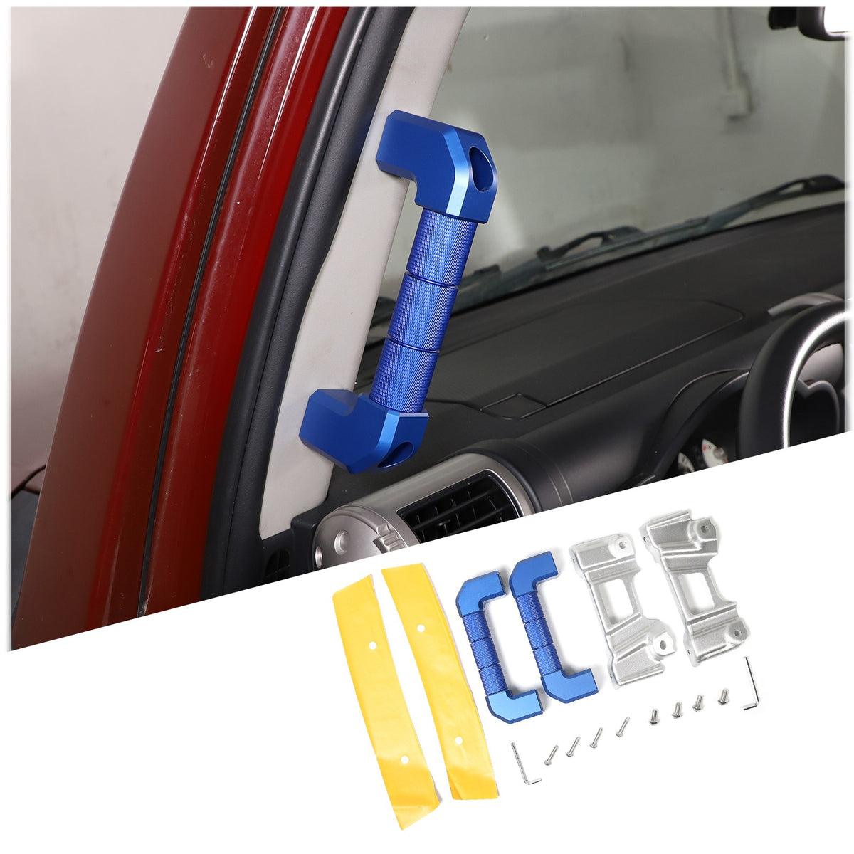 Blue A-pillar Handle Replacement Trim For 2007-2021 Toyota FJ Cruiser 17