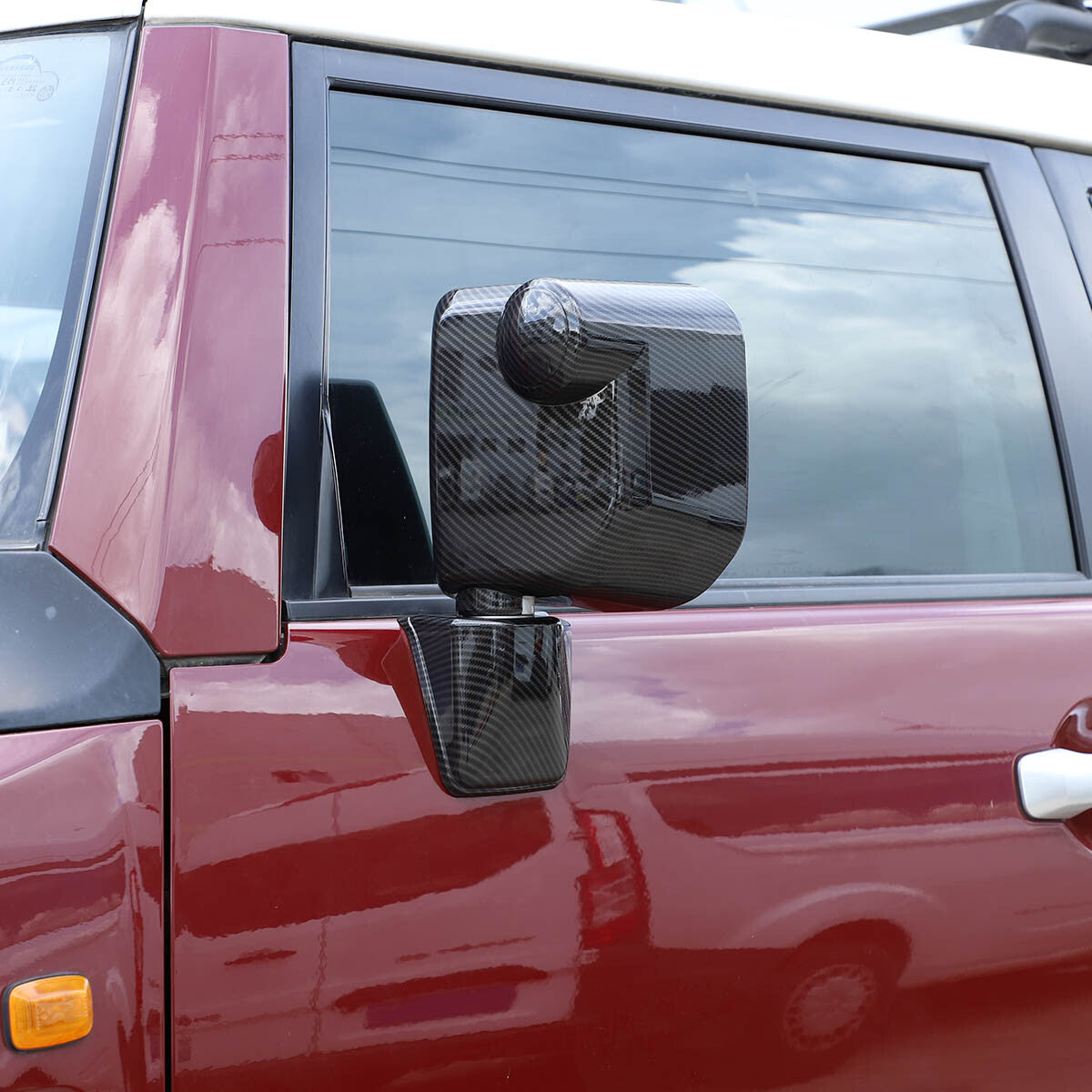Carbon Exterior Rearview mirror base cover trim For Toyota FJ Cruiser 2007-21 10