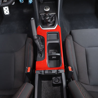 Red ABS Center Console Gear Shift Cup Holder Trim for Subaru WRX VB MT 2022-24 5