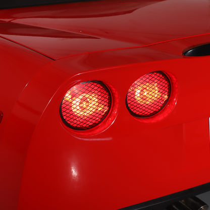 Silver Mesh Steel Rear Tail Light Grille Cover for Corvette C6 GS/Z0/ZR1 2005-13 8