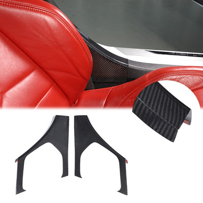 Real Carbon Fiber Interior Door Sill Plate Rear Trim For Corvette C8 2020+ US 24