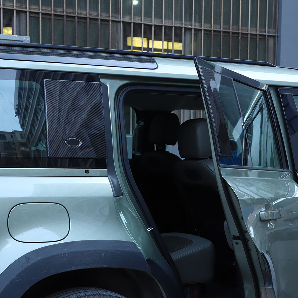 ABS Carbon fiber Rear Side Window Cover Panel Trim For LAND ROVER DEFENDER 20-24 17