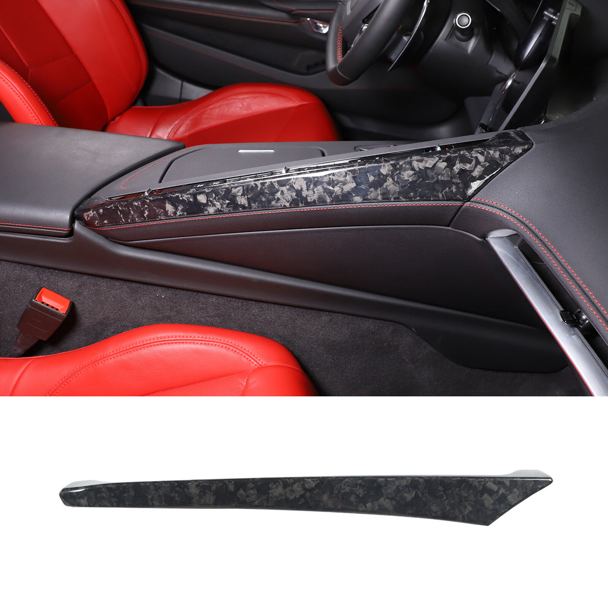 Forged Carbon Fiber Center Console Passenger Side Trim For Corvette C8 2020-25 8