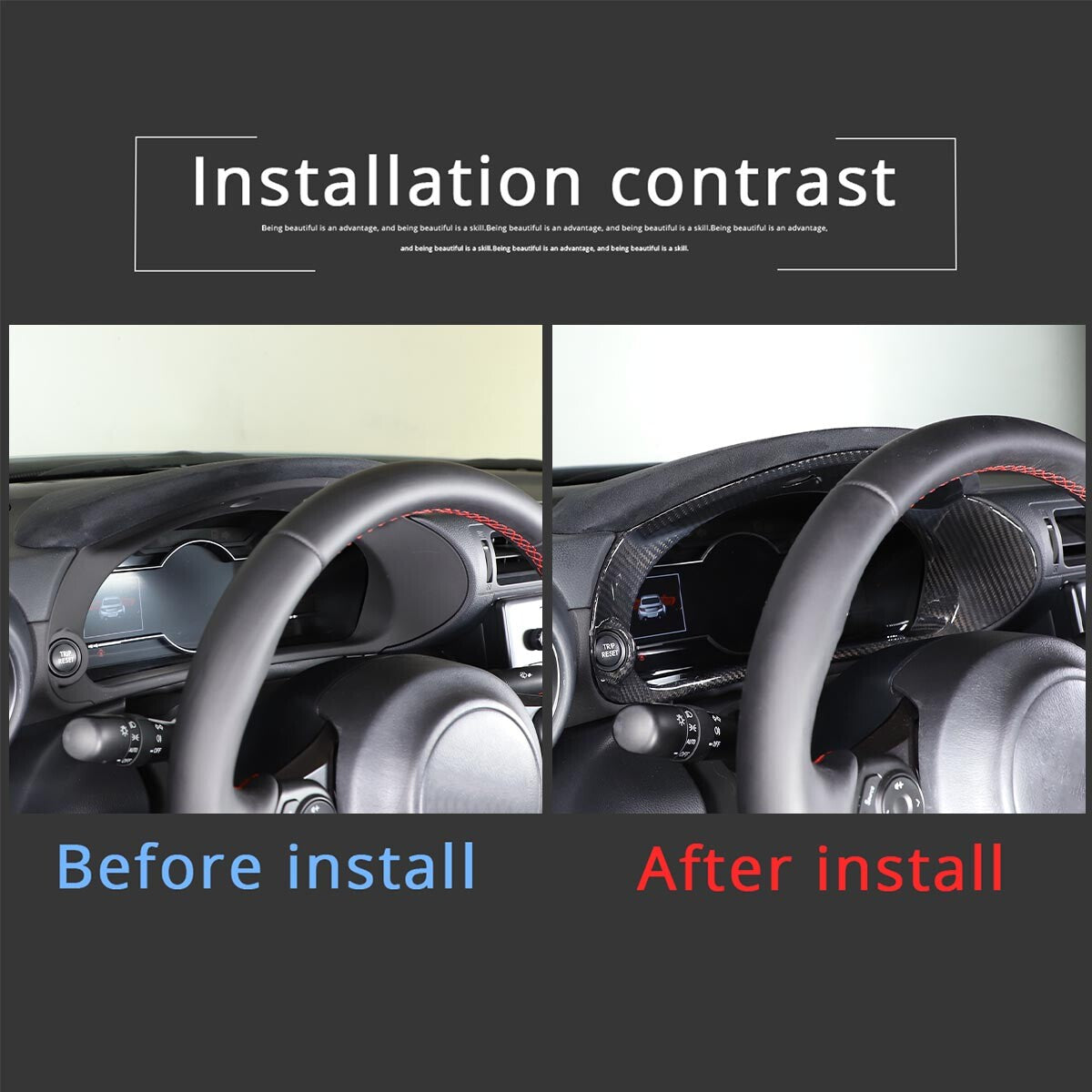 Dry Carbon Fiber Tachometer Frame Cover Trim Fit For GR86 ZD8 BRZ STI 2022-2023 4