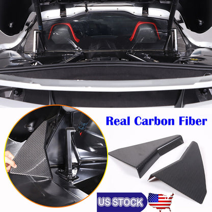 Real Carbon Fiber Rear Window Corner Cover Trim Frame For Corvette C8 20-26 US 1