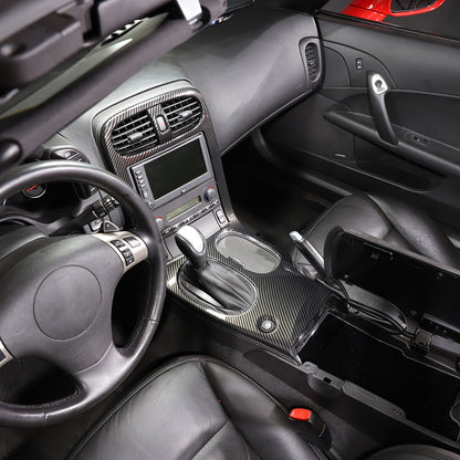 Carbon ABS Center Console Gear Shift Panel Cover Trim For 2005-2013 Corvette C6 5