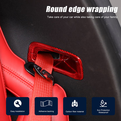 Red Real Carbon Fiber Seat Safety Belt Frame Trim For Corvette C8 2020+ 10