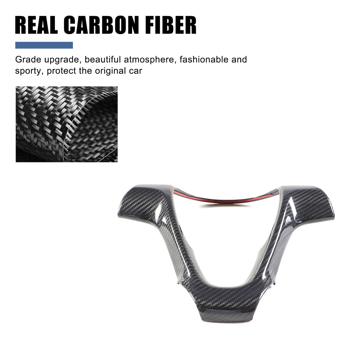 Real Carbon Fiber Interior Steering Wheel Cover Trim For Benz Smart Fortwo 09-15 14