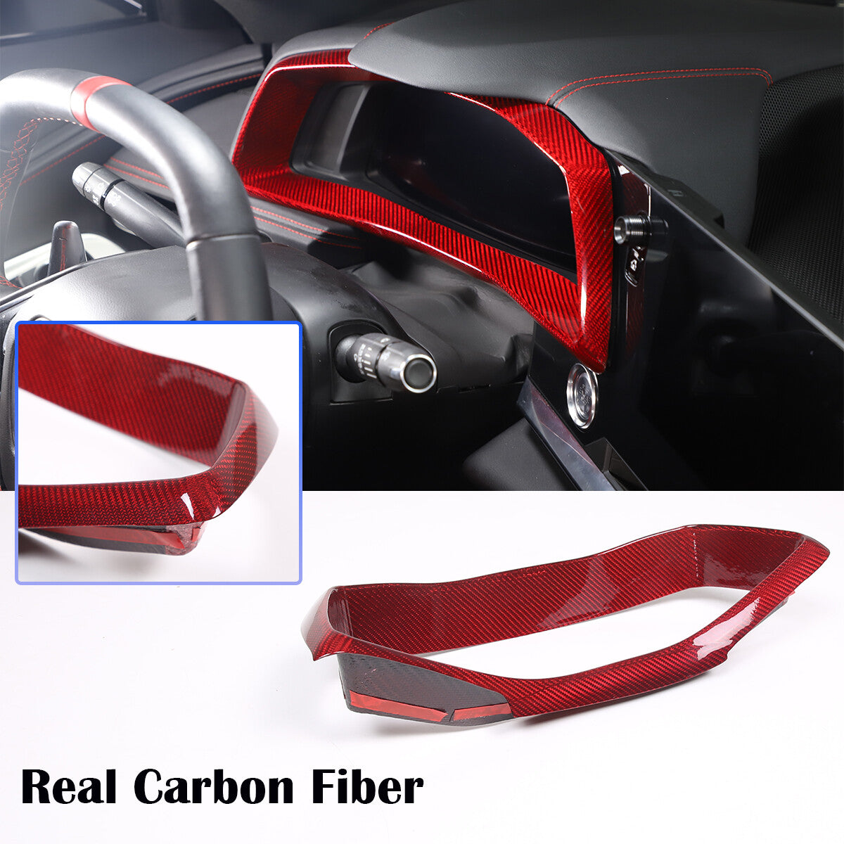 Red Real Carbon Fiber Full Interior Set Decor Trim Kit for Corvette C8 20-25 - Styles 26-30 18