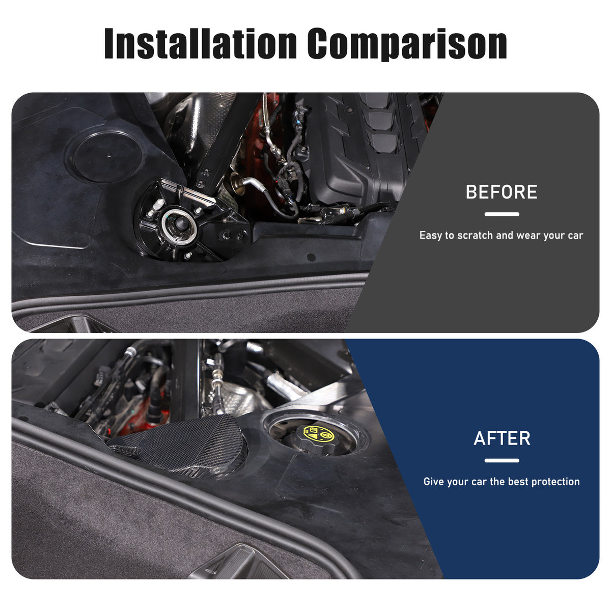 Real Carbon Fiber Engine Bay Tank Panel Cover Frame Trim For Corvette C8 2020-26 - Styles 11-15 22
