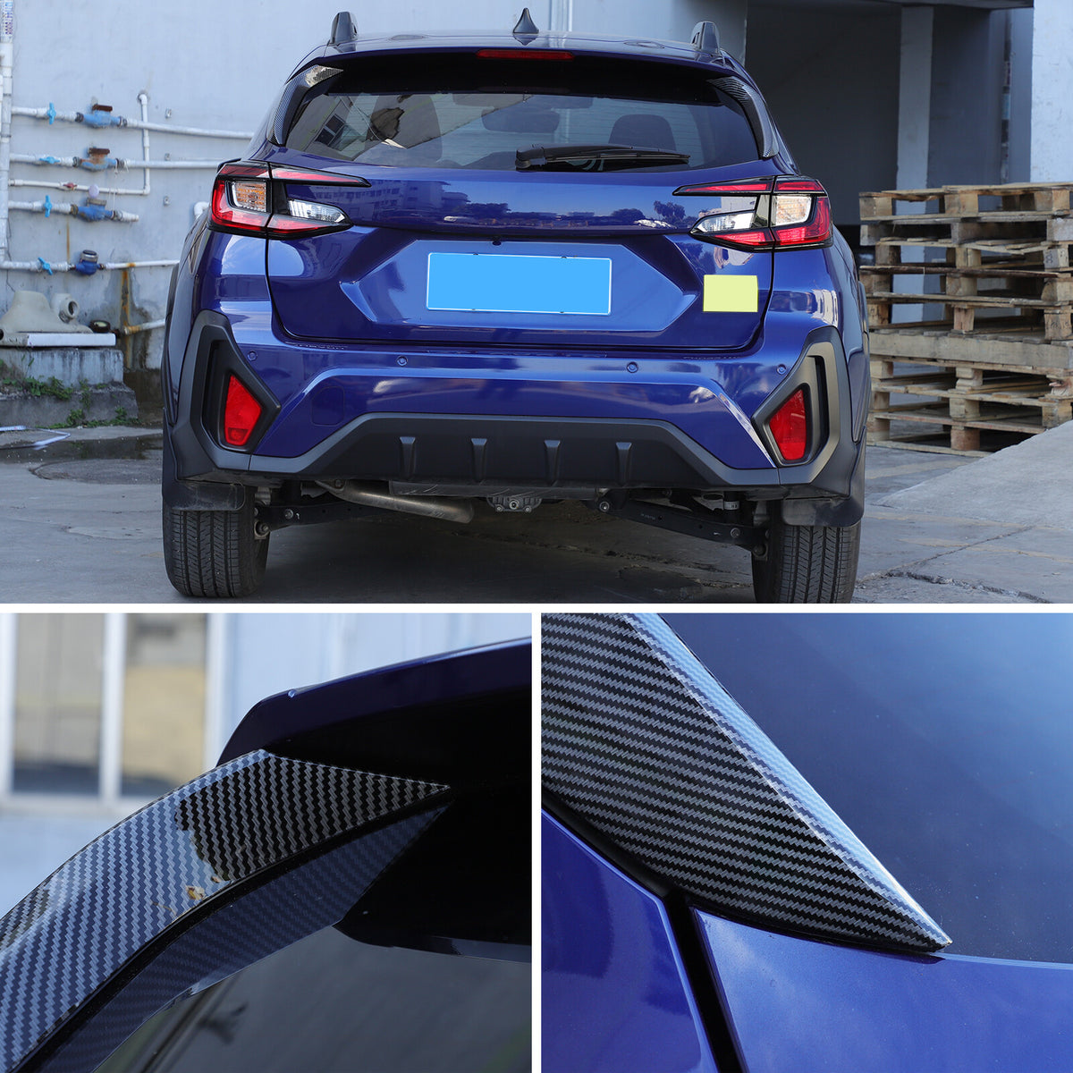 ABS Carbon Fiber Rear Window Sill C Pillar Trim For Subaru Crosstrek GU 2024 12