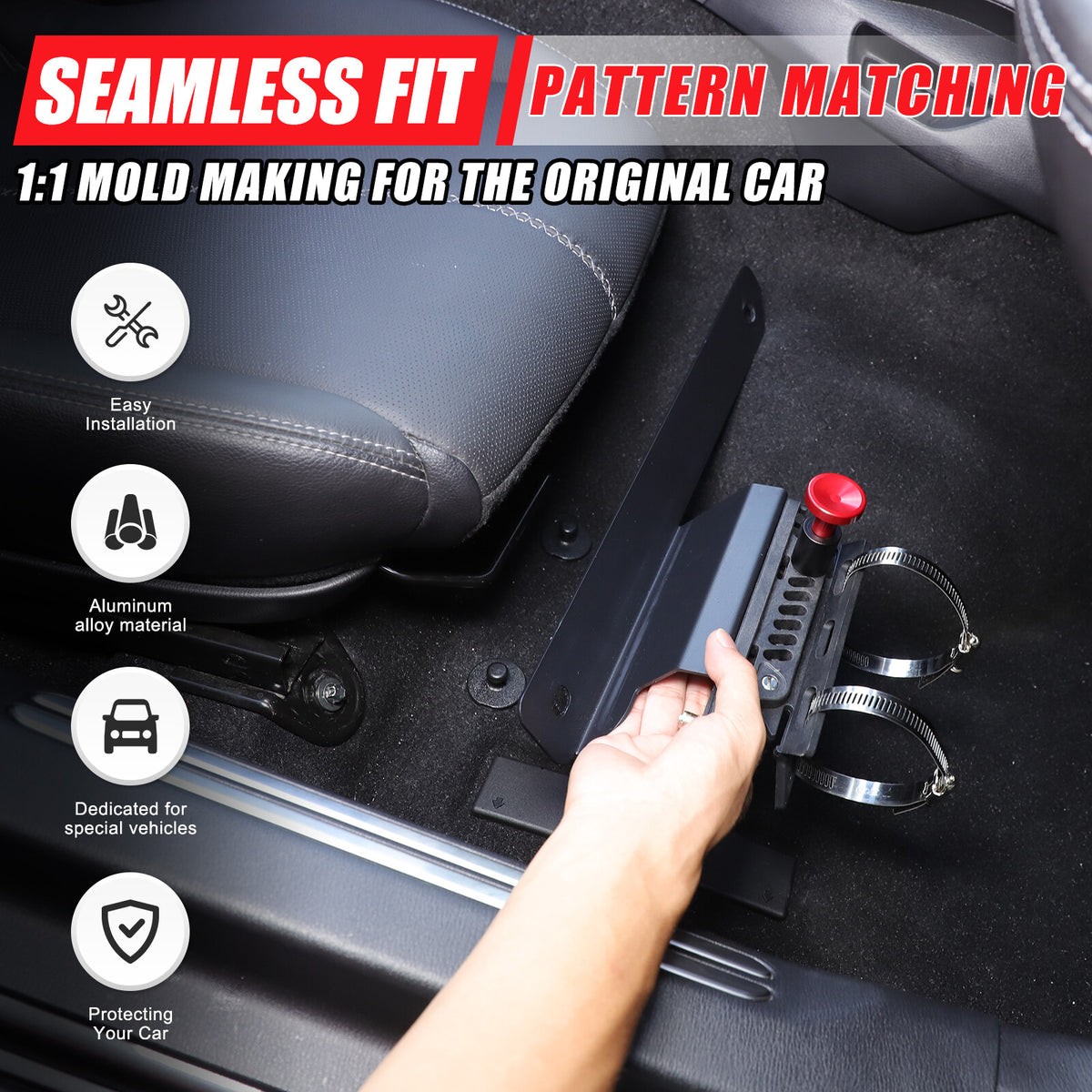 Adjustable Black Car Fire Extinguisher Mount Bracket For Mazda MX-5 Miata 16-23 8