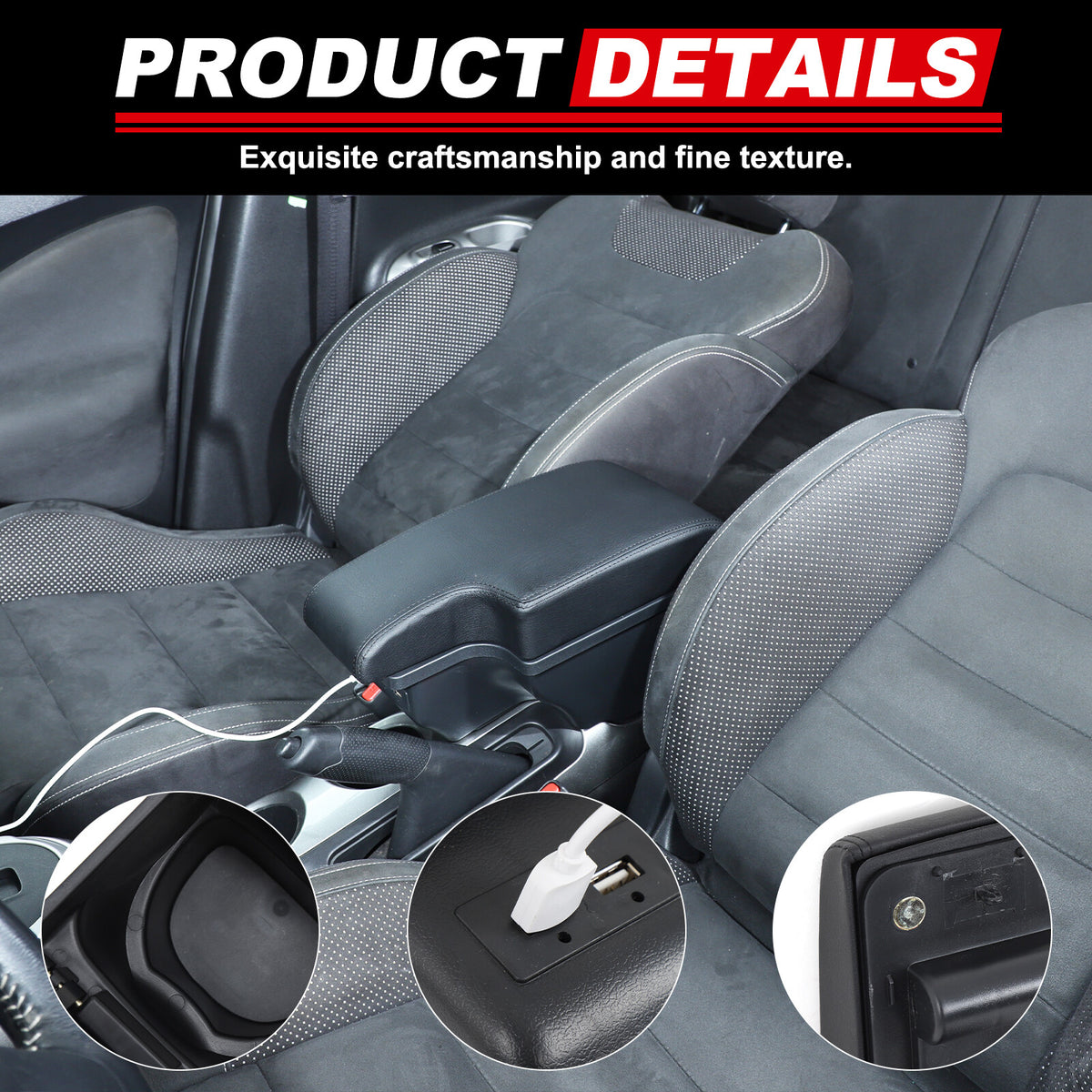 Center Console Armrest Storage Box Black Central Container For Nissan Juke 10-19 19