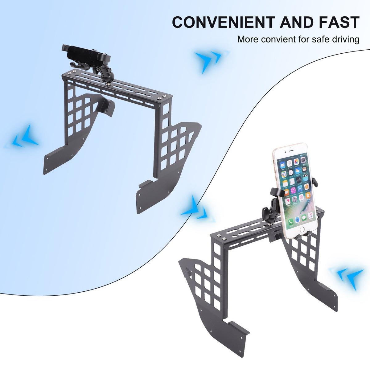 Center Multifunctional Expanding Phone Mount Bracket For Toyota Tacoma 2016-2022 22