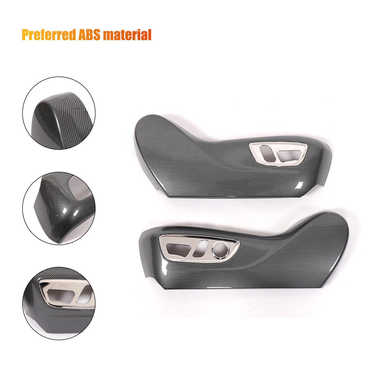 ABS Carbon Seat Adjustment Button Trim Cover For Toyota Land Cruiser LC250 24+ 16