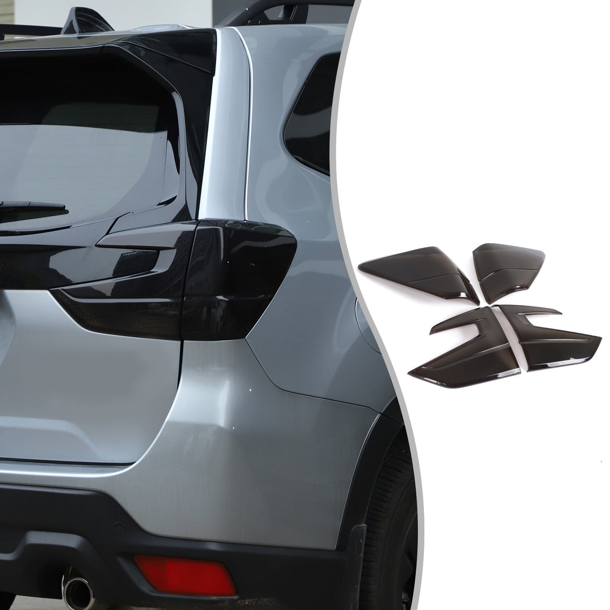 Transparent Gray ABS Tail Light Smoked Cover Trim For Subaru Forester SL 2019-24 4