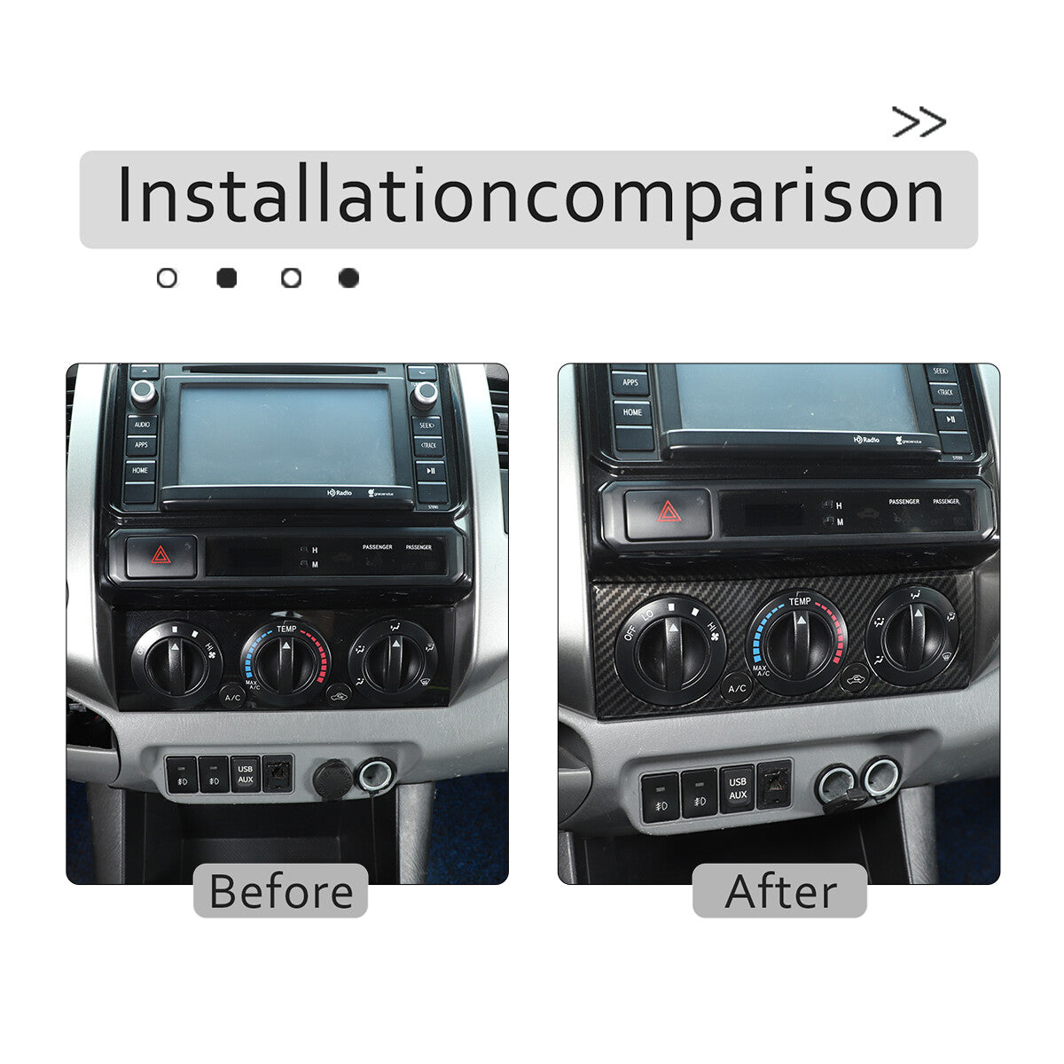Carbon Fiber Color Central Control Full Frame Trim Set For Toyota Tacoma 2011-15 5