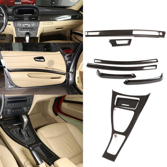 8pcs Carbon Fiber Style Interior Panel trim Cover For BMW 3 Series E90 05-12 1