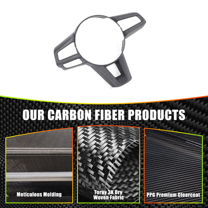 Matte Real Carbon Fiber Steering Wheel Button Trim For Mazda MX-5 Miata 16-25 9