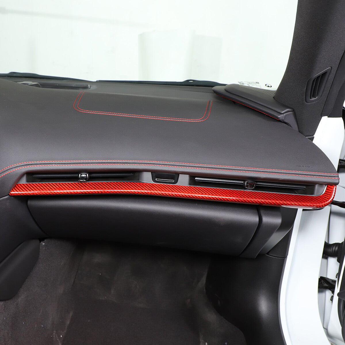 Red Real Carbon Fiber Full Interior Set Decor Trim Kit for Corvette C8 20-25 16