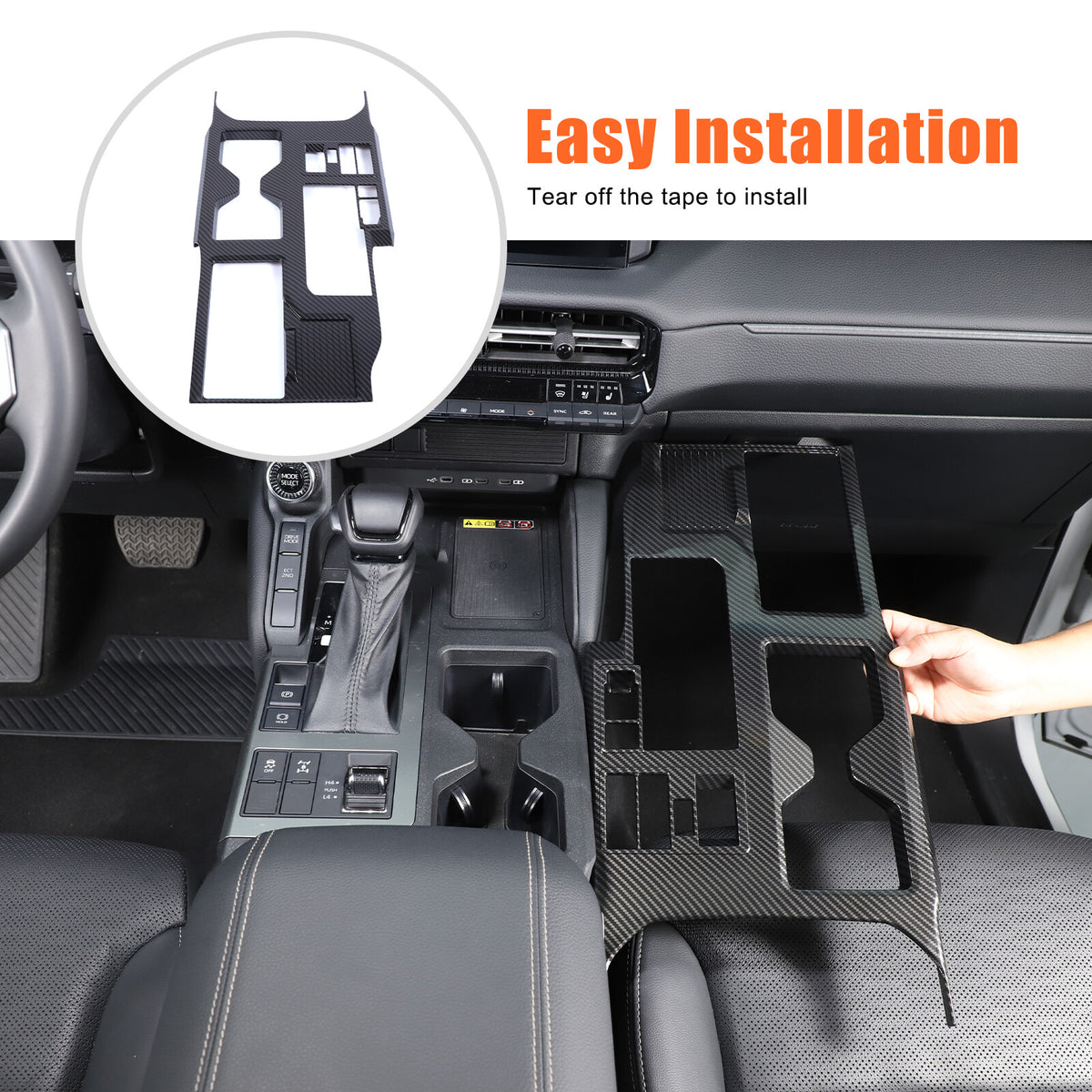 ABS Carbon Fiber Center Gear Panel Trim For Toyota Land Cruiser LC250 24+ US 9
