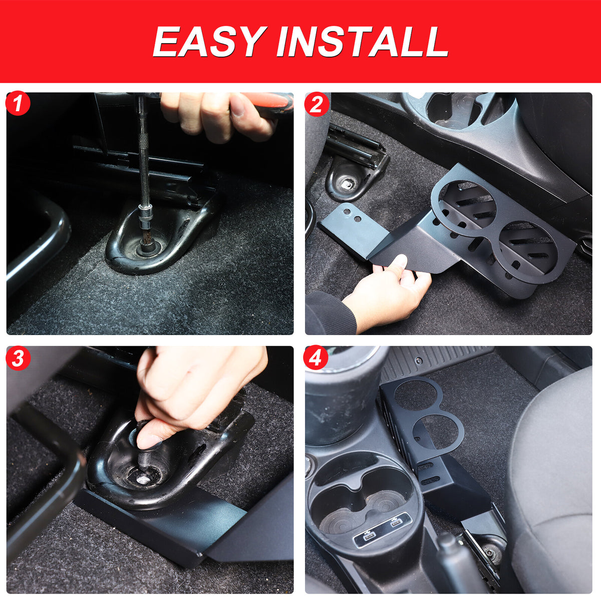Alloy Passenger Seat Expansion Cup Holder For Fiat 500 Abarth 595 695 16+ US 5