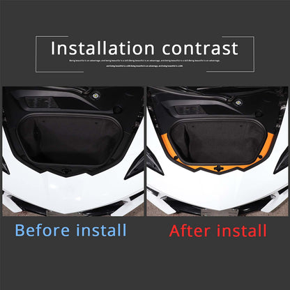 Yellow Front Trunk Bezel Gloss Stainless Plate Trim Strip For Corvette C8 20-26 4