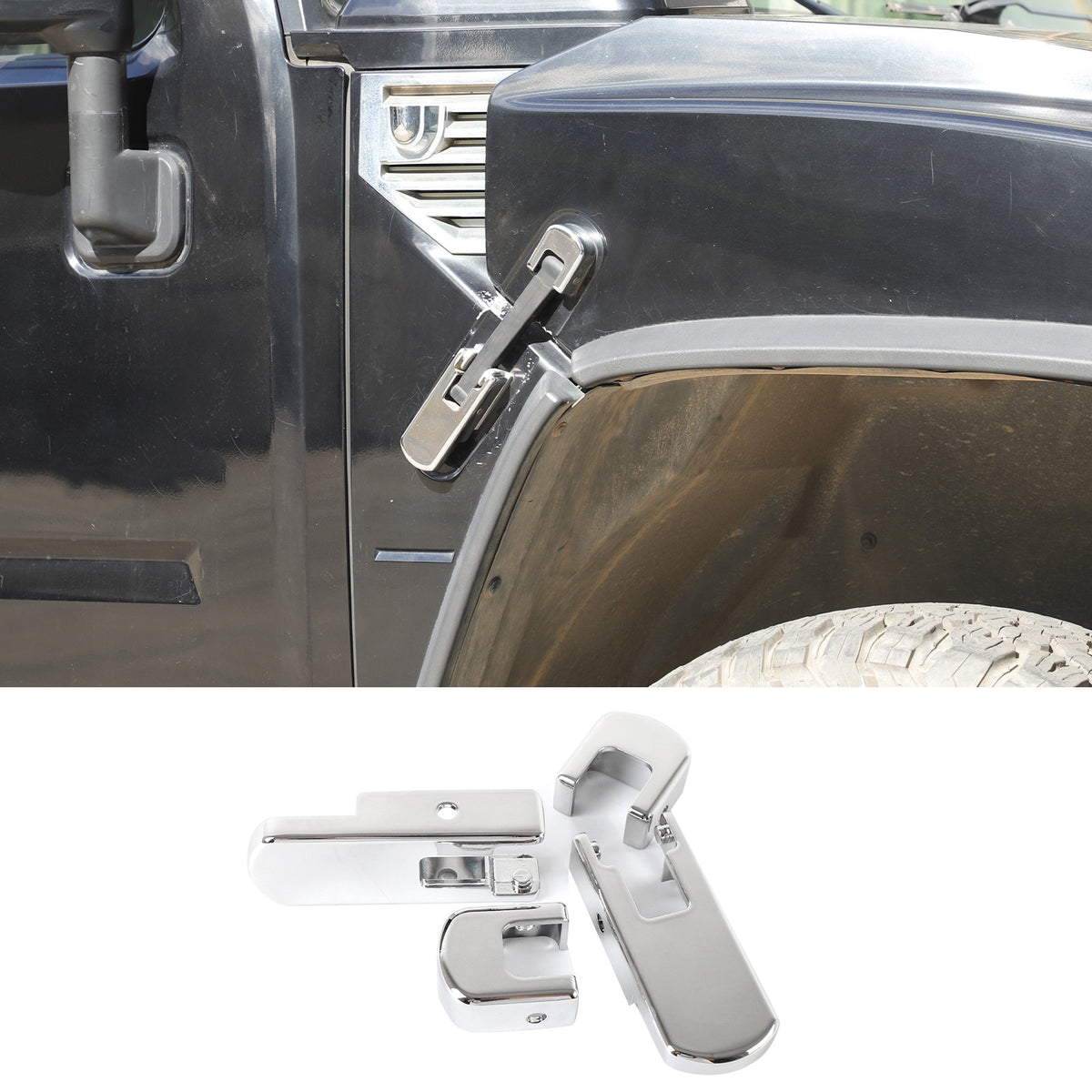 Replacement Aluminum Chrome Silver Hood Handle Cover Trim For Hummer H2 2003-09 19