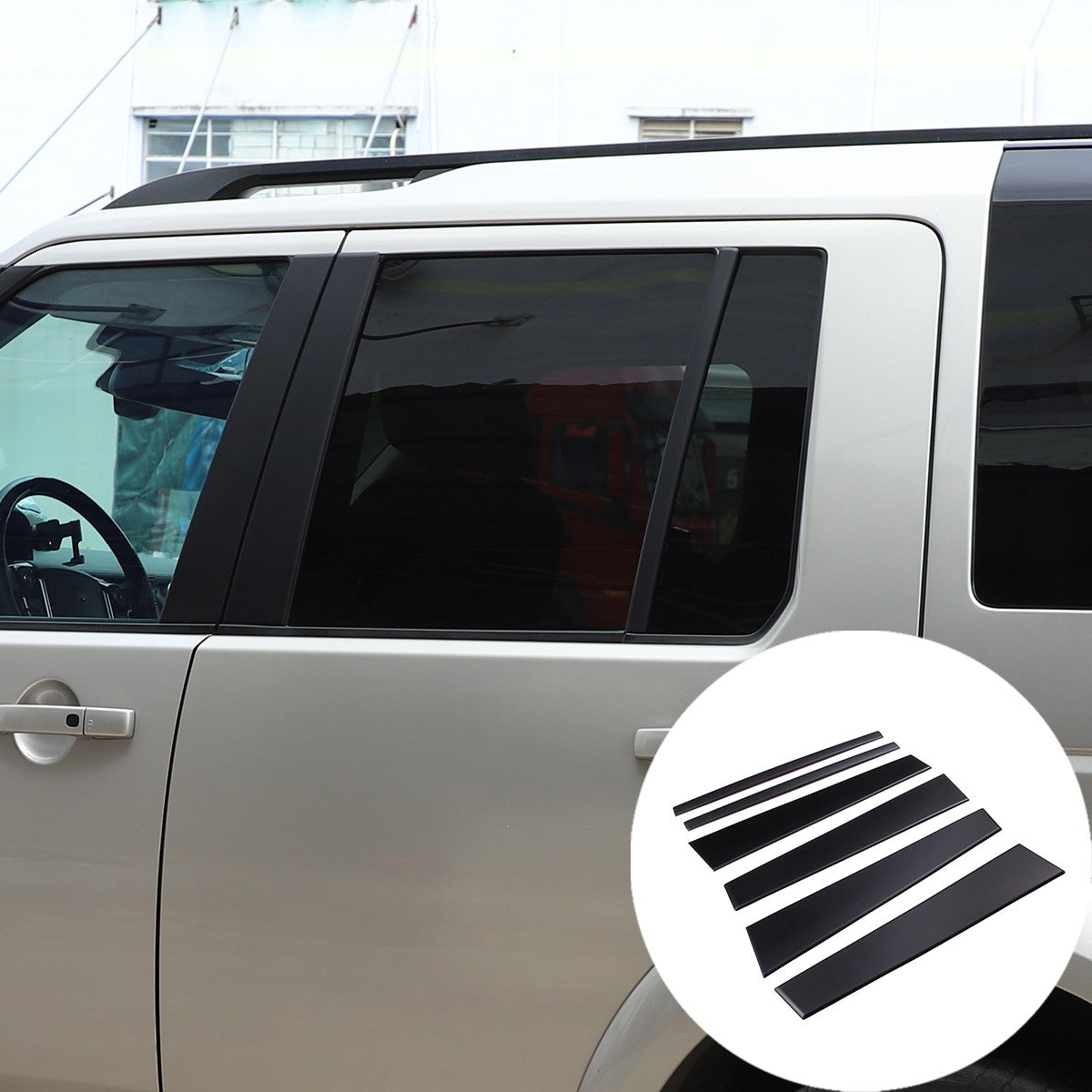 ABS Matte Black Window B-Pillar Trim For Land Rover Discovery 3/4 L319 2004-2016 1
