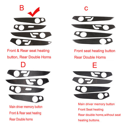 Fit For Benz C-Class 2015-2021 Real Carbon Fiber Interior Door Panel Cover Trim 3