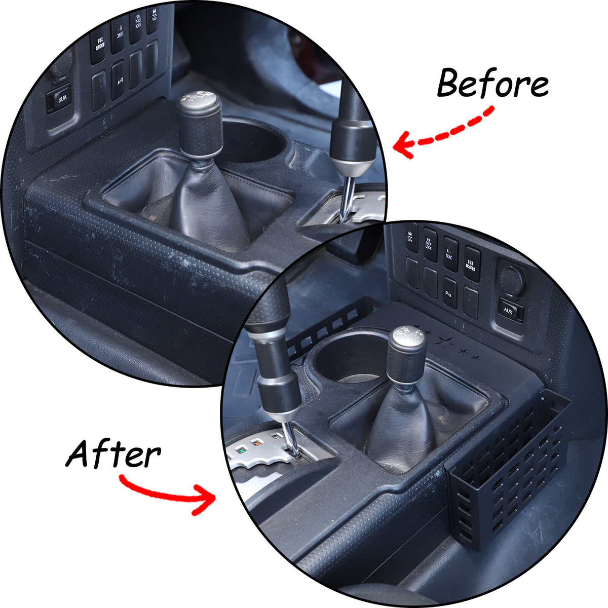 Interior Gear Shift Side Storage Box Two Baskets For Toyota FJ Cruiser 07-21 US 11