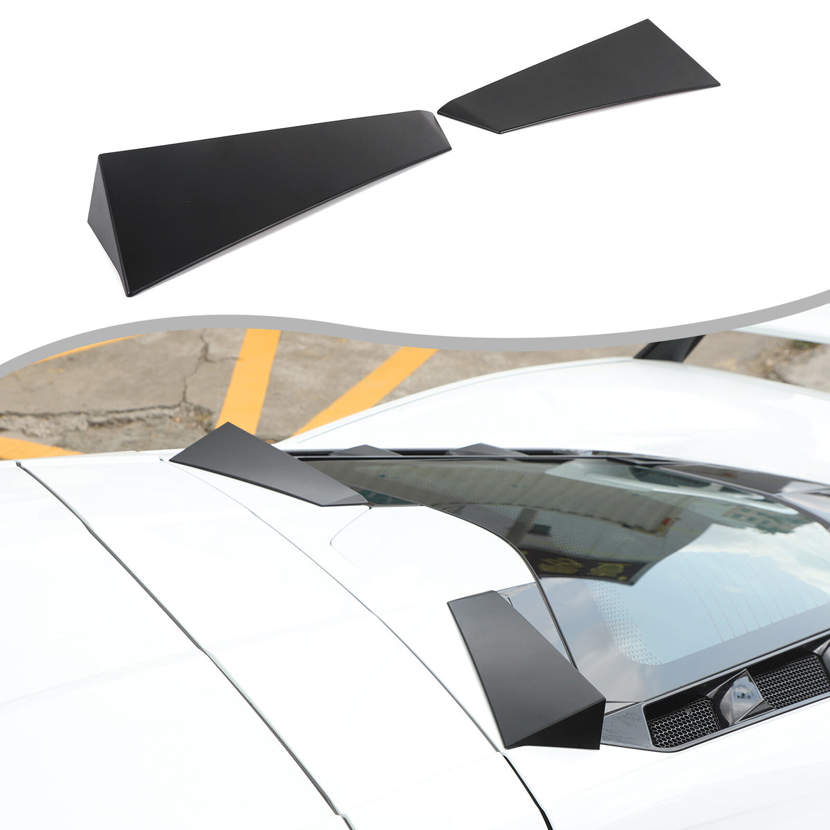 Matte Black Rear Windshield Spoiler Trim Strip For Corvette C8 Coupe 2020+ 11