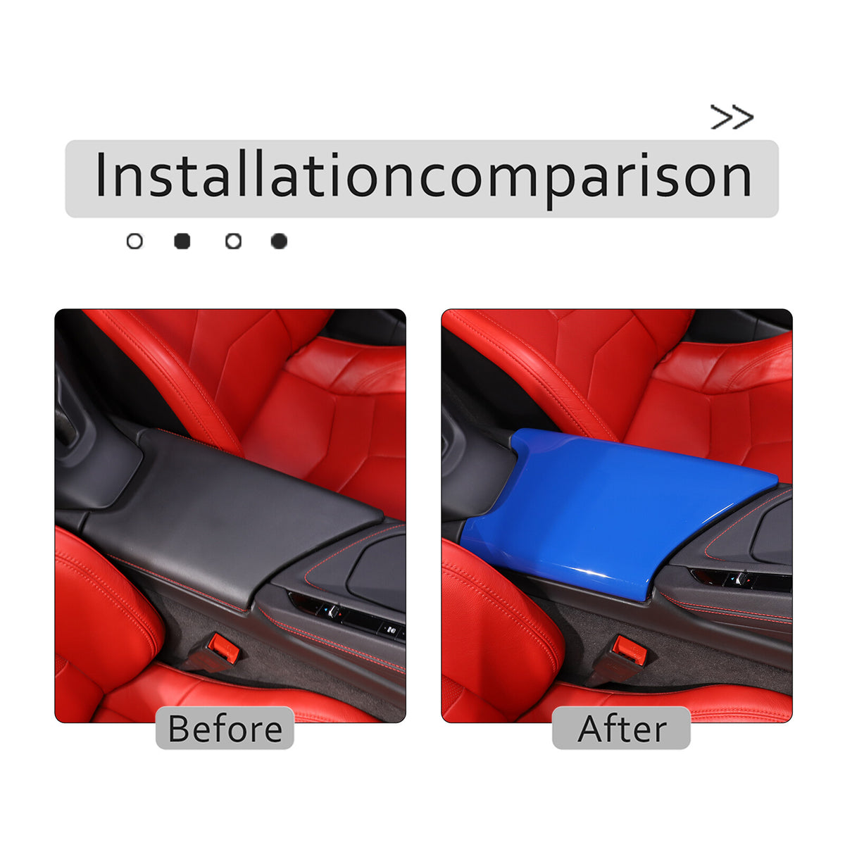Dark Blue Console Armrest Box Lid Covers For C8 Corvette Stingray Z06 Z51 20-26 4