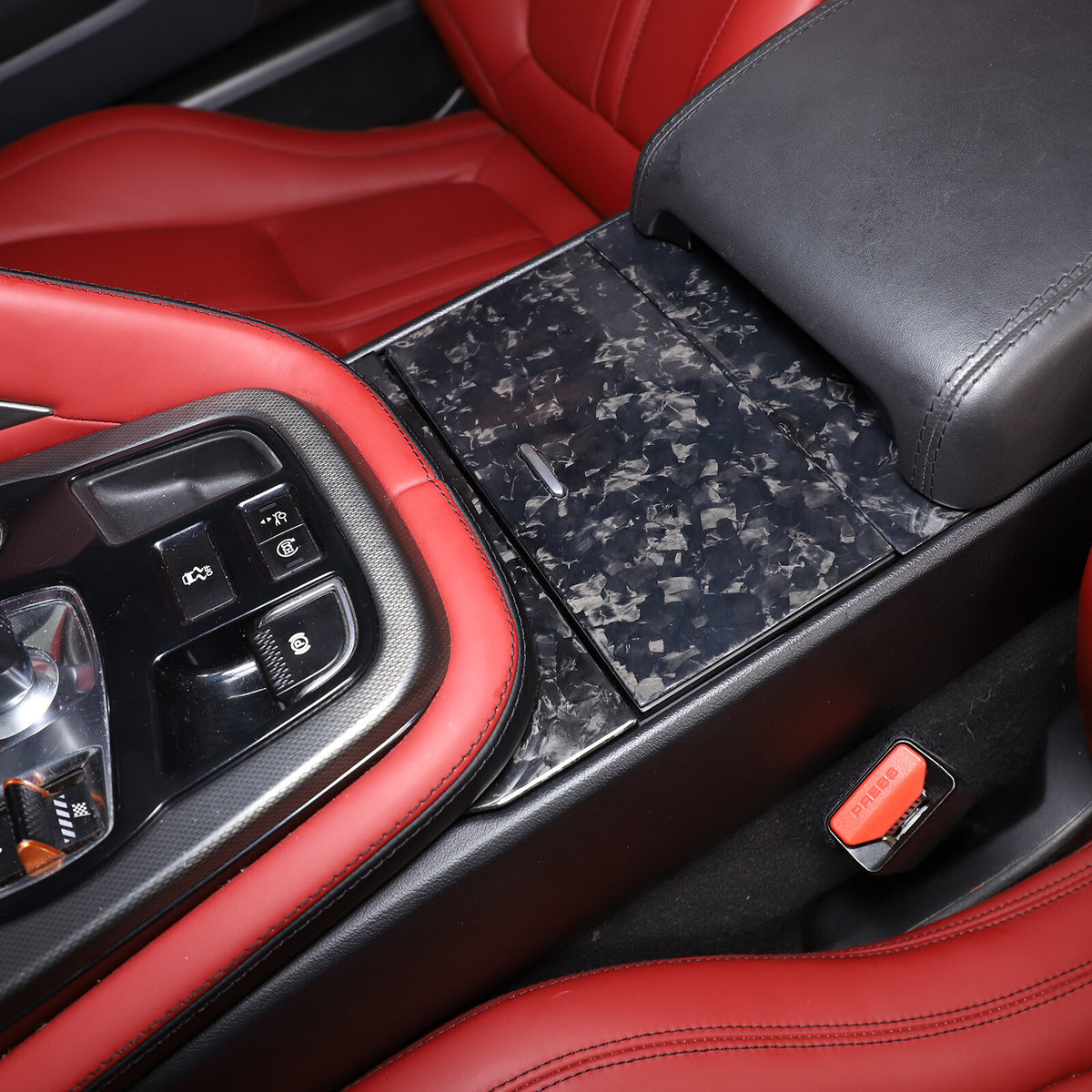 Forged Carbon Fiber Center Cup Holder Panel Trim For Jaguar F-TYPE 2013-2024 12