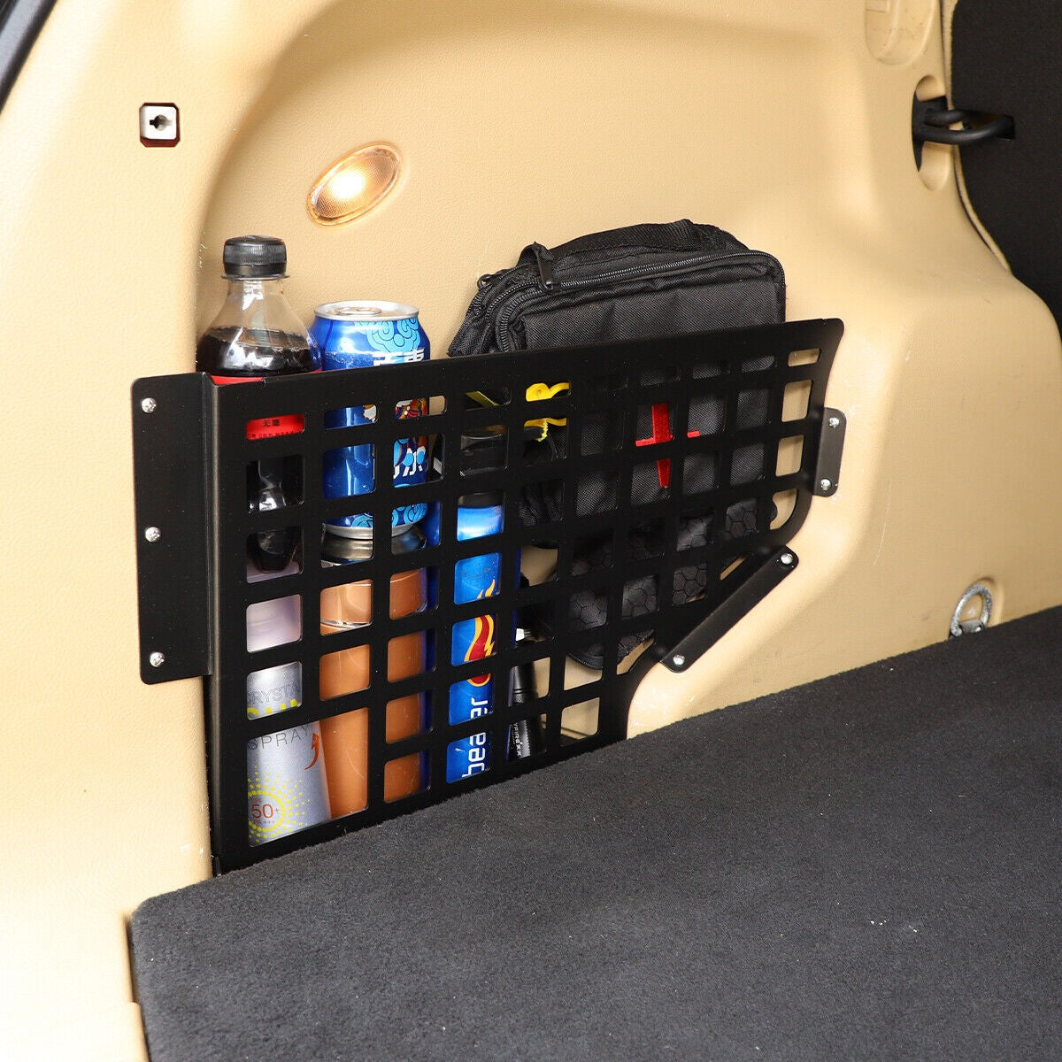 Alloy Rear Trunk Side Storage Baffle Molle Panel For LR Freelander 2 2007-2015 3