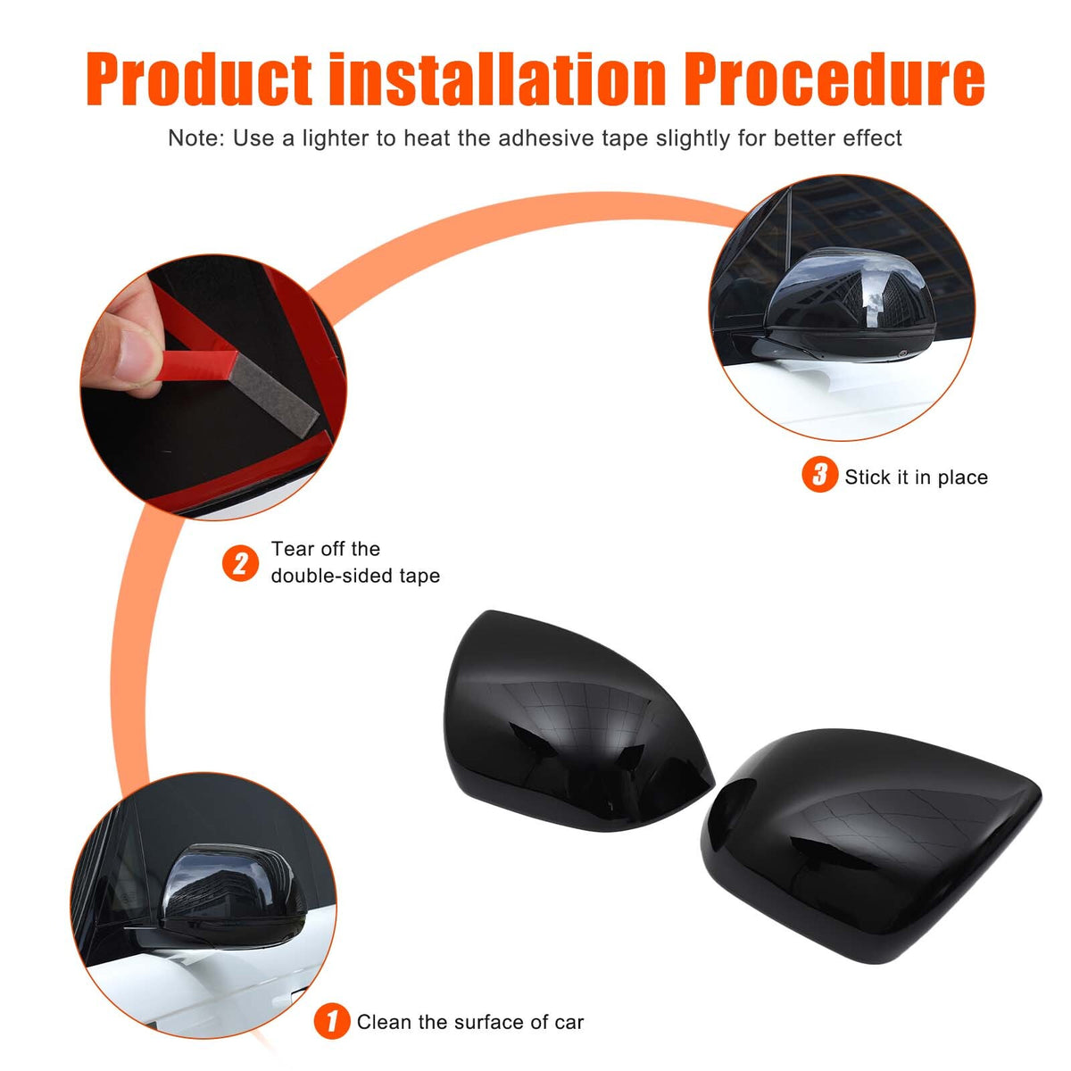 Glossy Piano Black Outer Mirror Trim For LR Range Rover Sport/Range Rover 2023+ 18