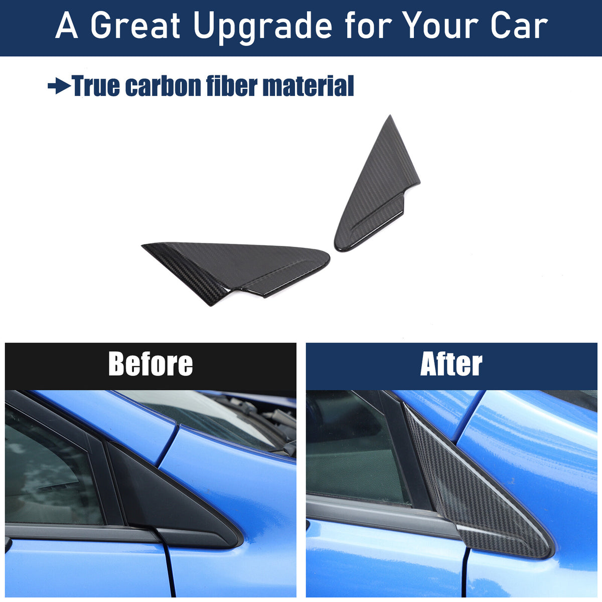 Real Carbon Fiber A Pillar Corner Triangle Cover Trim For Subaru WRX STI VB 22+ 5