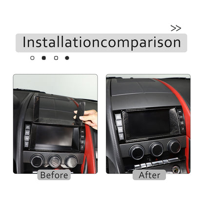 Real Carbon Fiber Touch Display Navigation Screen Cover For Jaguar F-TYPE 13-18 4