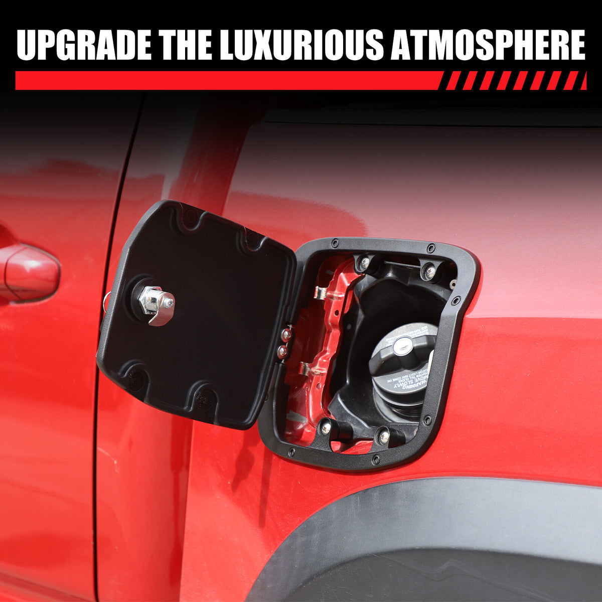 Lock +Key+ Aluminum Gas Fuel Tank Door Cover Cap For Toyota Tacoma 2016-2023 15