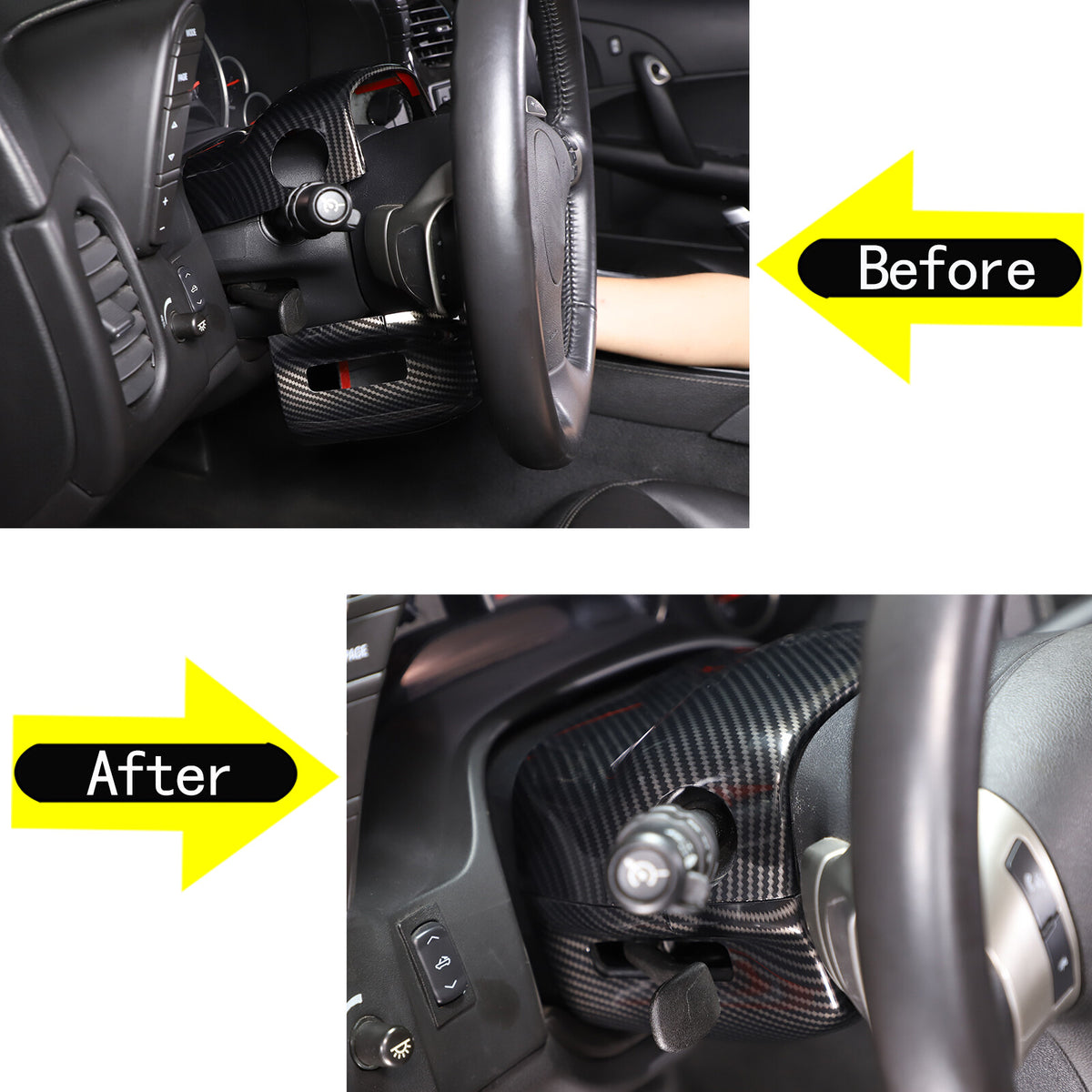 ABS Carbon Fiber Interior Exterior Cover Trim Kit For Corvette C6 2005-2013 127