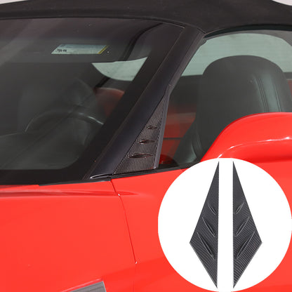 Real Carbon Fiber Window Triangle A-Pillar Cover Trim For Corvette C6 2005-13 18
