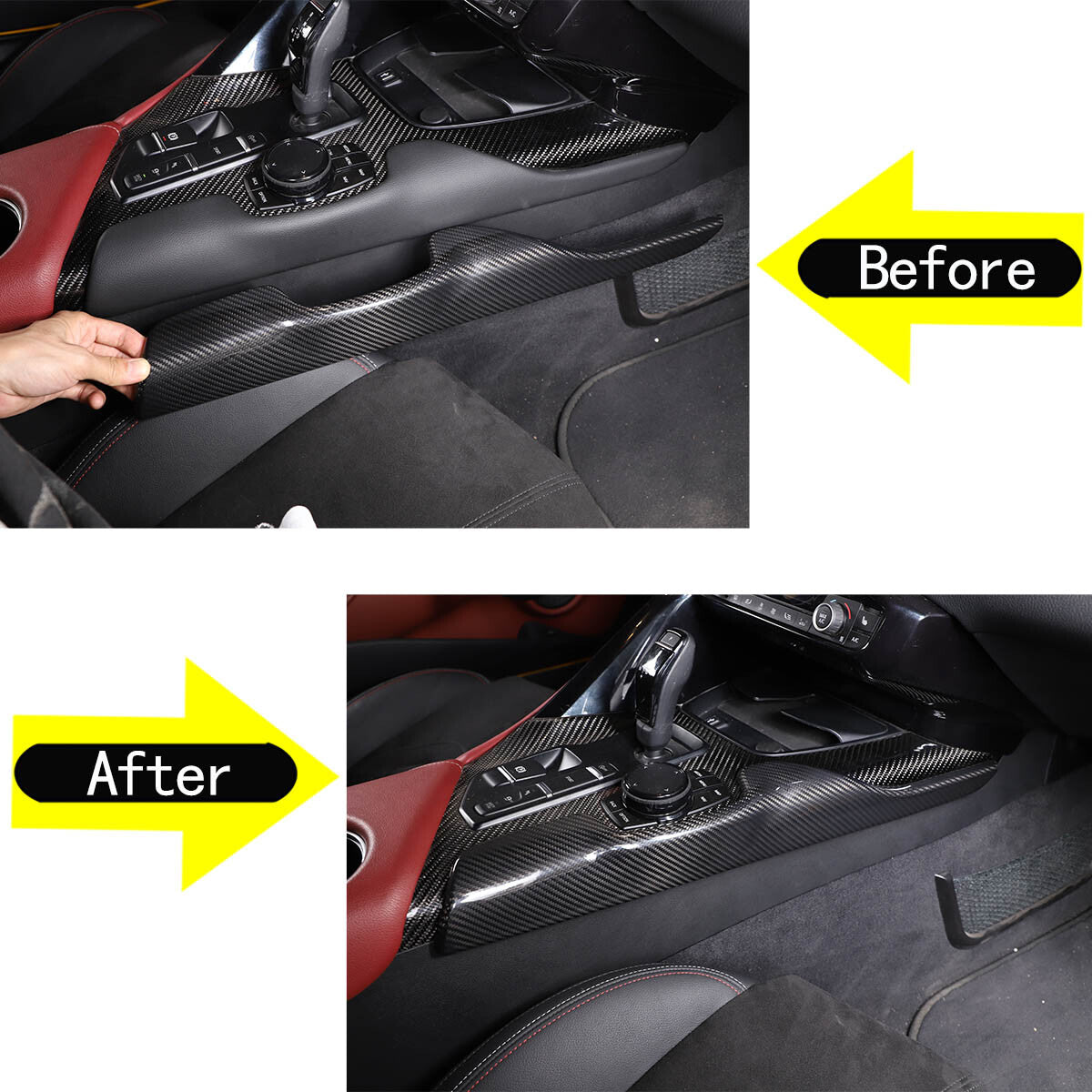 Real Carbon Fiber Full Interior Set Decor Trim Kit For Toyota Supra A90 MK5 19+ 235